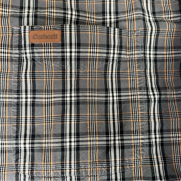 Carhartt men’s plaid 100% cotton flannel button down work shirt 2XL Tall XXL - Picture 4 of 9
